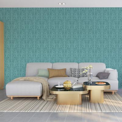 Papier Peint Arabesque Volutea Turquoise Pastel