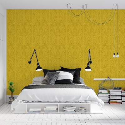 Papier Peint Arabesque Volutea Jaune Safran