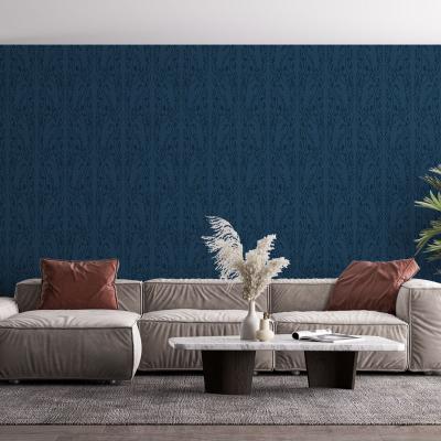 Papier Peint Arabesque Volutea Bleu Hussard