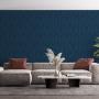 Visuel de Papier Peint Arabesque Volutea Bleu Hussard