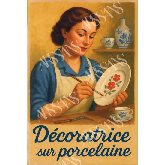 Décoratrice sur porcelaine